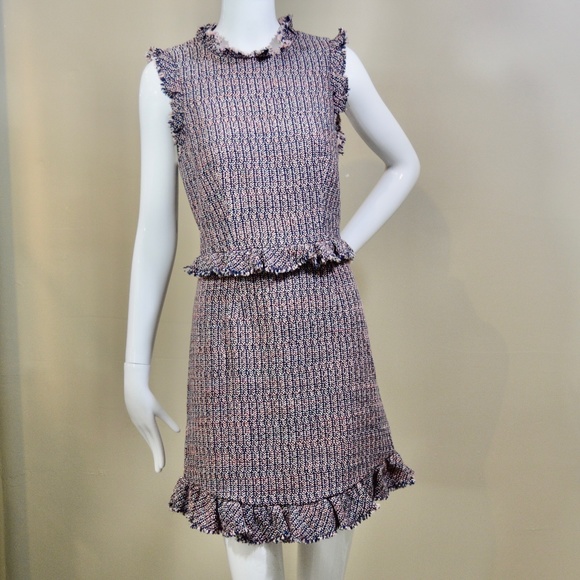 ๐๐ท๏ธ  Rebecca Taylor Navy/Blush  Tweed Work/Office Dress - Picture 12 of 15